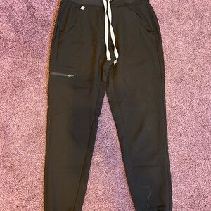 Figs Black Jogger Scrub Pants with Drawstring
